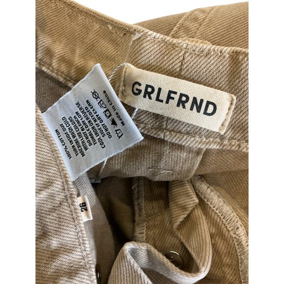 Grlfrnd 'Bella' Tan Cotton Low Rise Boyfriend Denim Jean Size 26 - Picture 4 of 4